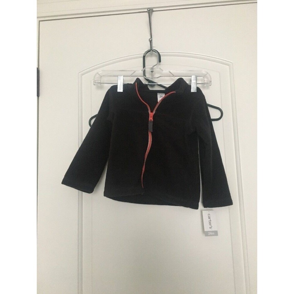 Carters Toddler Boys Fleece Jacket Full Zip Size 24 Months Black